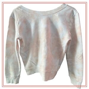 525 America Womens Tie Dye Reverse V-Neck V-Back Peach Cream 100% Cotton M